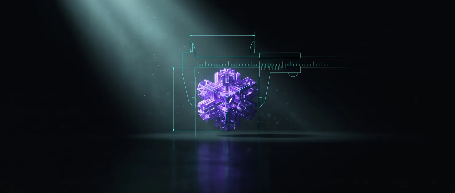 Abstract dark editorial graphic of stacked geometric price blocks arranged like a branching component tree, illustrating the real build cost of a Next.js website